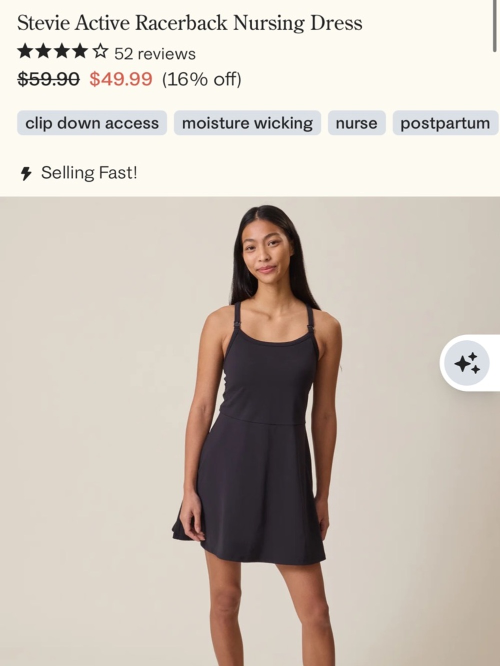 Kindred Bravely Black Racerback Nursing Dress
